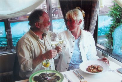 Voorjaar 2004: zij coquilles, hij oesters, in Ostende