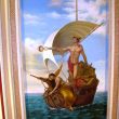 Een fresco op het plafond van de hal van Palazzo Parisio. Sprekend Ans en Tom