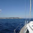 We naderen Santa Maria di Leuca op de punt van Apulië. Om de hoek ligt de Adriatische Zee