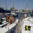 In Preveza liggen we naast Kiara en Pegasus (links)