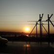 Istanboel, Galata brug. De zon gaat onder boven de stad en de Gouden Hoorn