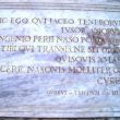 Ovidius´ grafschrift uit de Tristia op de sokkel van zijn standbeeld in Constantsa