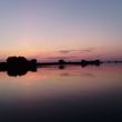 De avond valt over de Donau delta