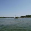 Hier splitst de Donau zich in de Sulina arm (rechts) en de Chilia arm