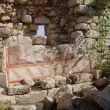 Chalki. Muurschildering in de kapel van  de kasteelruine boven Palio Chorio