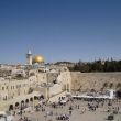 Jeruzalem. Gezicht op de Klaagmuur en de gouden koepel van Rotskoepel moskee