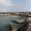 Caesarea. ooit de binnenhaven, nu verzand. Let op de minaret van de Bosniërs