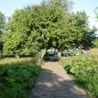 Buiten de Waterpoort. Het klinkerpaadje naar de parkeerplaats