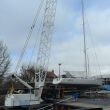 De Matjas bij de kraan op scheepswerf Rexwinkel in Numansdorp