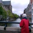 Dordrecht. Gezicht op de Grote Kerk en de Pottenkade.