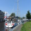 Afgemeerd in de Turfsingelgracht in het centrum van Gouda.