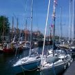 Pinksterzaterdag Hellevoetsluis; onze boot met vlaggetjeslijn.