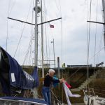 Dover. De was droogt snel in de flinke wind.