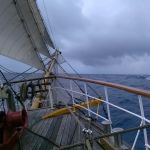 Drake Passage. Uitkijkwacht op het voordek.