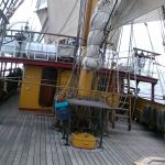 Drake Passage. Bark Europa ligt in een langzame rol.