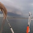 Oosterschelde, onweer in de richting van Zierikzee