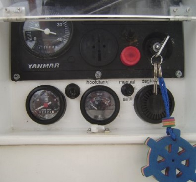 Het bedieningspaneel van de motor
