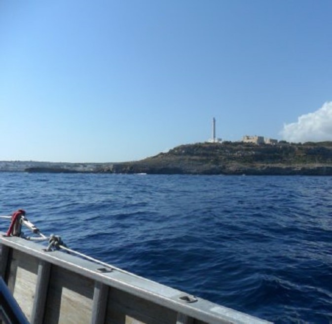 Aanloop Santa Maria di Leuca. Het eerste dat je van Italië ziet is een enorme erectie