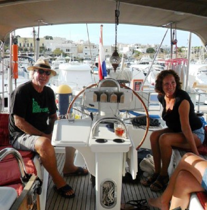 Leendert Boudesteijn en Marian Snoek bij ons in de kuip