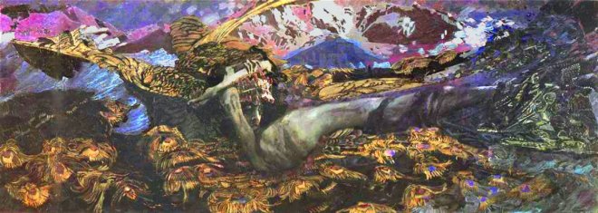 Mikhail Vrubel, 'Verslagen demon', olieverf op canvas, 1902