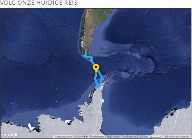 De Bark Europa is halverwege Straat Drake, op de terugweg van zijn eerste Antarcticareis van dit seizoen (bron: Bark Europa)