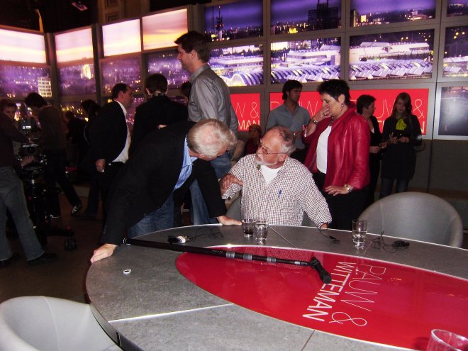 In gesprek met Paul Witteman, na de uitzending (foto Pijke)