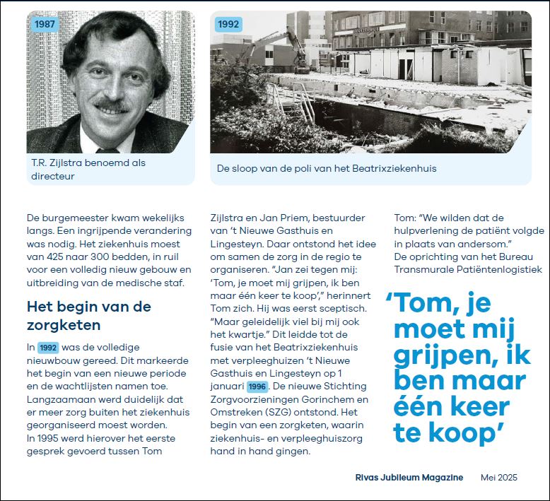 Uit: Jubileum Magazine Rivas Zorggroep, mei 2025.